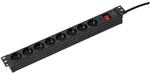 as-Schwabe Steckdosenleiste &raquo;19 Zoll RACK&laquo; schwarz schwarz, 48.3x4.7x4.5 cm