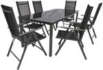VCM 7-tlg. Garten-Sitzgruppe 190 cm Tisch grau