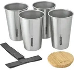 Black and Blum Picnick Becherset 4 tlg. Edelstahl