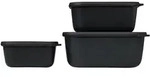 mepal Set Multisch&uuml;ssel Cirqula rechteckig flach 3-teilig Nordic black