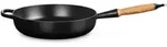Le Creuset Sautepfanne mit Holzgriff 28 cm schwarz matt