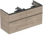 Geberit iCon Unterschrank f&uuml;r Doppelwaschtisch, Nussbaum hickory/Melamin, lava