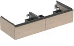 Geberit iCon Unterschrank f&uuml;r Doppelwaschtisch, Eiche/Melamin, lava Griff, 118,4 x