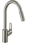 Hansgrohe Focus M41 Eco Sp&uuml;ltischmischer mit Ausziehbrause 2jet Edelstahl,