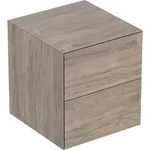 Geberit ONE Seitenschrank mit zwei Schubladen, Nussbaum hickory, 45x49,2x47 cm