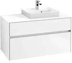 Villeroy & Boch Waschbeckenunterschrank Collaro, Eckig, Glossy White,...