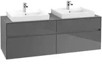 Villeroy & Boch Waschbeckenunterschrank Collaro C02400, Eckig Glossy Grey,