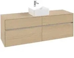 Villeroy & Boch Waschbeckenunterschrank Collaro, Eckig, Nordic Oak, 1600 x 548...