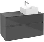 Villeroy & Boch Waschbeckenunterschrank Collaro C04000, Eckig Glossy Grey,