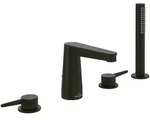 Villeroy & Boch Conum Vierloch-Badewannenrandarmatur, rund, matt schwarz, 455 x...
