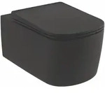 Kludi-RESA S Wand-WC mit WC-Sitz, Mattschwarz, Spiralflush, Soft Close, Quick...