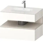 Einbauwaschtisch mit Konsolenwaschtischunterbau &bdquo;Qatego&ldquo; 80 &times; 55 &times; 60 cm,...