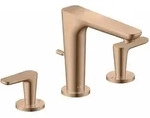 Hansgrohe AXOR Citterio C 3-Loch Waschtischarmatur 125 Cubic cut, Polished Red Gold