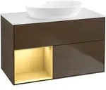 Villeroy & Boch Waschbeckenunterschrank Finion FA1, Walnut Veneer mit Gold...