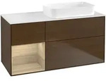 Villeroy & Boch Waschbeckenunterschrank Finion F681PCGN, Eckig Walnut Veneer,