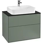Villeroy & Boch Waschbeckenunterschrank Finion F34, Eckig, Olive Matt Lacquer,