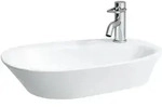 Waschtisch-Schale PALOMBA 400x600x130 1 Hahnloch rechts mit &Uuml;berlauf wei&szlig;