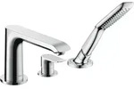 Hansgrohe Metris 3-Loch Einhebel-Wannenrandmischer Chrom, Ausladung 220 mm, RainAir