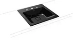 Kaldewei CONO Einbauwaschtisch, schwarz, 500x500 mm, Randh&ouml;he 14 mm, 3er