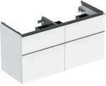 Geberit iCon Unterschrank f&uuml;r Doppelwaschtisch, wei&szlig; hochgl&auml;nzend, 118,4 x 61,5 x