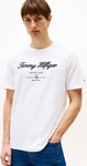 Tommy Hilfiger T-Shirt Script Logo Tee MW0MW33691 Wei&szlig; Regular Fit Male