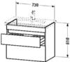 Duravit DuraStyle Waschtischunterschrank, 2 Auszüge, DS648101818,