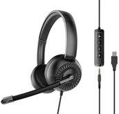 METIS USB Stereo Headset, 3,5mm Klinke mit USB-Soundkarte, schwarz