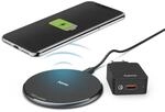 "Wireless Charger Set ""QI-FC10"", 10 W, kabelloses Smartphone-Ladepad, Schw.