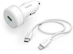 Auto-Schnellladeger&auml;t mit Ladekabel Lightning, PD, 20 W, 1 m, Wei&szlig; (00201611)
