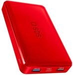 Powerbank fast charge mit 10.000 mAh und 2 USB Red
