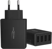 1001-0107 Home Charger HC430 schwarz / 6 A / 30 W / 4 Port Ladeger&auml;t (USB-A)