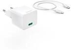 Schnellladeger&auml;t mit Ladekabel USB-C, Mini-Ladeger&auml;t, PD, 20 W, 1 m, Wei&szlig;