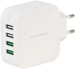 Quattro USB Charger 2.4A mit Smart IC, wei&szlig; (37564)
