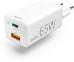Schnellladeger&auml;t, GaN, 1x USB-C PD, 1x USB-A QC, Mini-Ladeger&auml;t, 65 W, Wei&szlig;