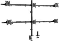 "17""-32"" Schwenkbare 6-Monitor-Schreibtischhalterung, Schwarz"