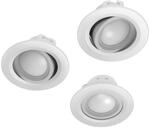 WLAN LED-Einbauspot, 5W, per Sprache/App steuern, verstellbar, 3 St., Wei&szlig;