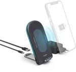 "Wireless Charger Set ""QI-FC15S"" 15W, kabellose Smartphone-Ladestation, Grau