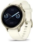 Venu 4 - 41 mm Beige/Lunargold mit Schnellwechsel-Silikon-Armband 18 mm Bone