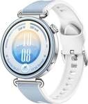 WATCH GT 7, 41mm, Edelstahlgeh&auml;use + blau-wei&szlig;es Fluorelastomer-Armband Smartwatch