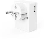 LED-Nachtlicht f. Steckdose, 1x USB-A, 1x USB-C, D&auml;mmerungssensor, Warmwei&szlig;