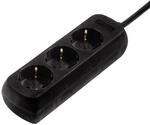 Steckdosenleiste 3-fach, 3 m, Schwarz (00108841)