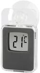 Fensterthermometer f&uuml;r innen und au&szlig;en, digital, 7,5 x 4,6 cm, Grau (00186397)