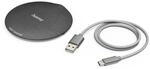 "Wireless Charger ""QI-FC10 Metal"", 10 W, kabelloses Smartphone-Ladepad, SW