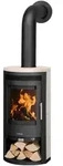 Justus | Kaminofen | Baltrum D 2.0 | 5,5 kW | Stahl Schwarz, Kalkstein Cream