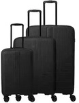 Travelite Air Stripe Trolley 4w L/M exp./S Slim Black Koffer mit 4 Rollen...