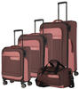 Travelite Viia Kofferset 3 tlg. Frühlingsrose Koffer mit 4 Rollen Weichgepäck