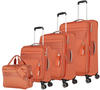 Travelite Miigo 4w L/M/S+Bordtasche Safran Koffer mit 4 Rollen Weichgepäck
