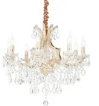 Ideal Lux Kronleuchter NAPOLEON, 8-flammig, &Oslash; 67cm, E14, Gold IDEA-167398