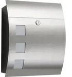 CMD Creative Metalldesign Outdoor Briefkasten mit Opalglas-Fenster, eckig, gew&ouml;lbt,