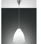Fabas Luce Pendelleuchte PROVENZA, E27, &Oslash; 27cm, verchromt / Glas, Wei&szlig;